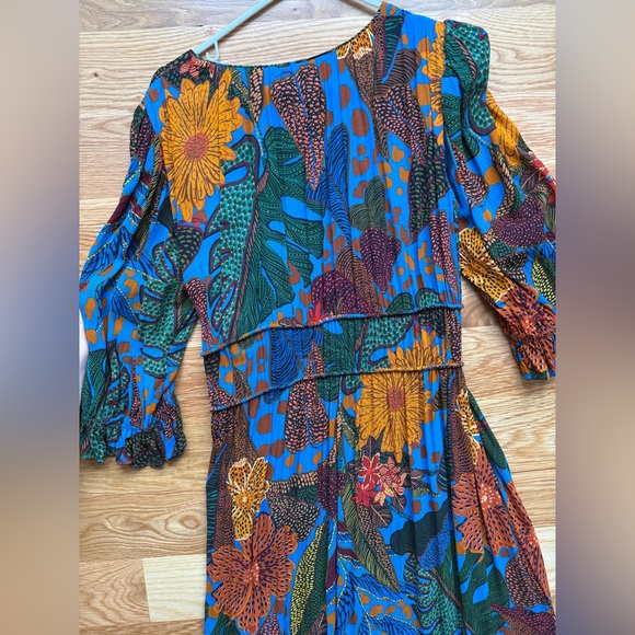 Farm for Anthropologie (Farm Rio) Blue Pattern Dress (sz Small) - Picture 8 of 8